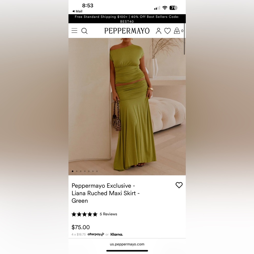 Peppermayo Green Maxi Skirt